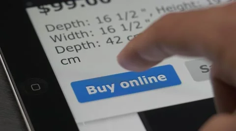 4K Buy Online Touch Screen Tablet Stock Footage