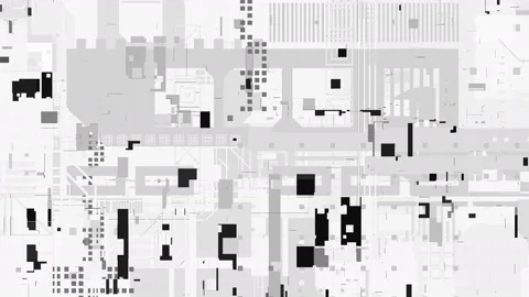 4k B&amp;W Geometric Abstract Overlay 库存影片 133613632