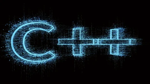 4k C++ Programming language word tag cloud,binary computer code. Stockbeeldmateriaal 111508885