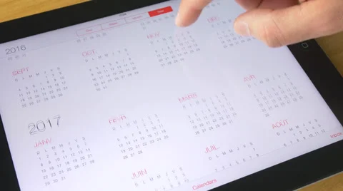 4K Calendar Tablet iPad Stock Footage 38286127