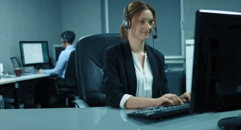 4K: A callcenter team is working in their office. Stock Footage 66543405