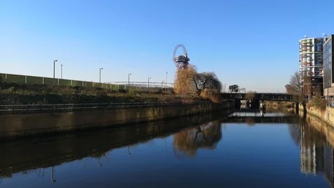 4K Calm Water Time Lapse - Stratford, London, England Stock Footage 104245085