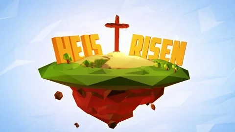 4K Calvary hill concept  Easter Low Poly concept Christ was crucified Jesus Stock Footage 151606850