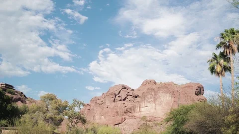 4k Camelback Mountain Cloud and Blue Sky Time-Lapse Stock Footage 93167778