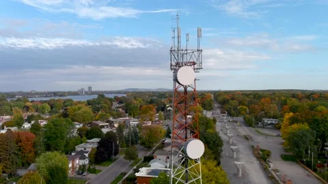 4K camera drone view of a cellular tower. Vídeos de archivo 163771610
