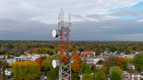 4K camera drone view of a cellular tower. Vídeos de archivo 164616801