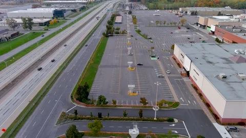 4K camera drone view of the construction site of the REM (Metropolitan Expres 스톡 동영상 165573852