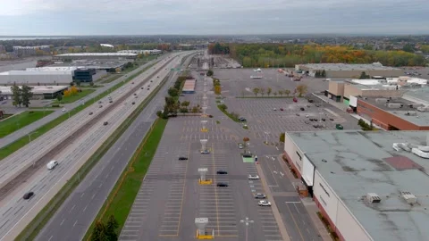4K camera drone view of the contruction site of the REM (Metropolitan Express Stock Footage 163298527