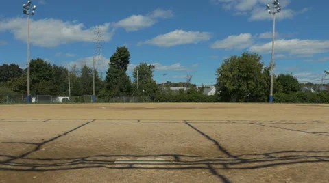 4k - Camera moving around baseball field on a gimbal Stock Footage 67406703