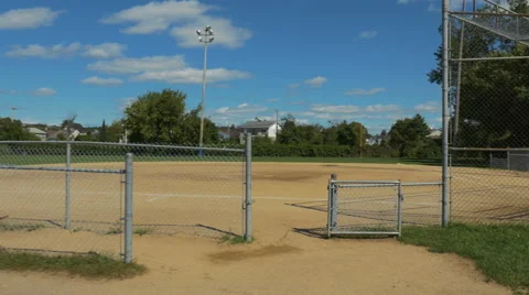 4k - Camera moving around baseball field on a gimbal Stock Footage 67406712