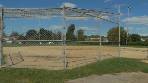 4k - Camera moving around baseball field on a gimbal Stock Footage 67407525