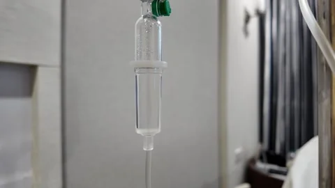 4K Camera video of IV drip in hospital setting Stock Footage 325720531