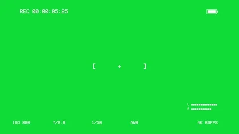 4K Camera Viewfinder Recording Screen UI on Green Screen 库存影片 345665689
