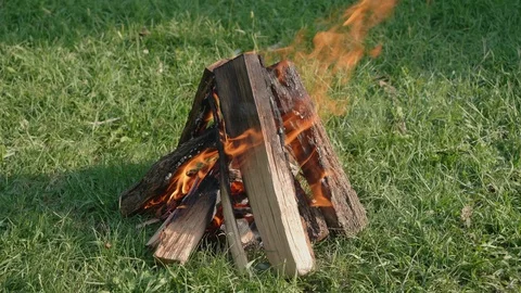 4K Campfire. Stock Footage 129238557