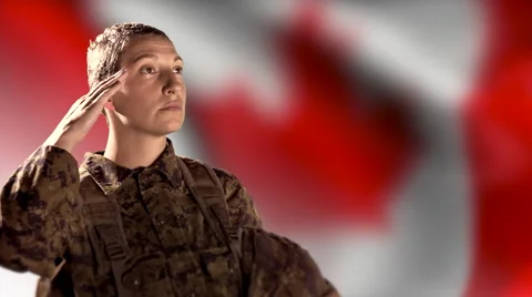 Remembrance Day Canadian Soldier Salute,, Stock Video