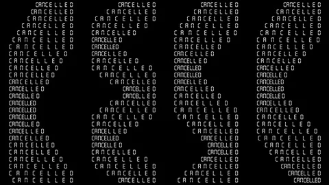 4K CANCELLED LED TEXT IN LOOP Stock Footage 319584609