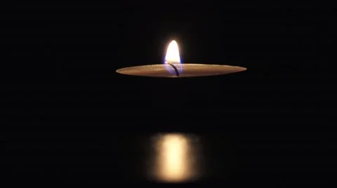 4k Candle being blown out on black background Video stock 43094530