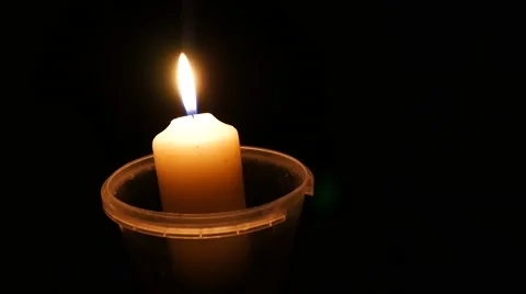 4K of candle light in night time Stock Footage 68089305