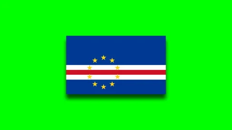 4K - Cap-Vert country flag on green screen Video stock 68845843