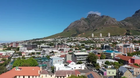 4k Cape Town drone of table mountain Stock Footage 126612368