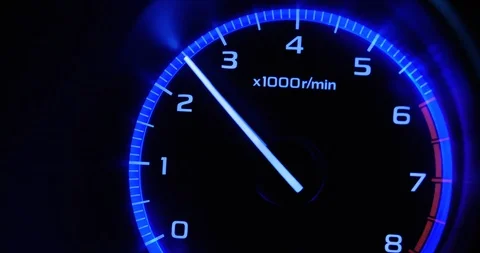 4K - Car acceleration. Tachometer front view Stock Footage 117060871