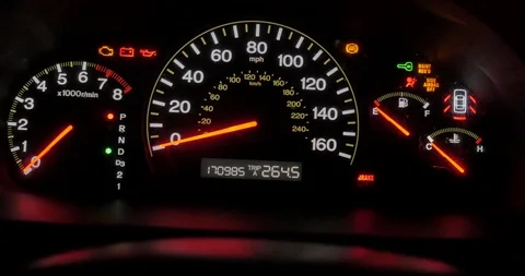 4k car dash board turn on start Stock Footage 93723958