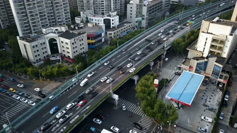 4K: Car driving on the elevated road Video stock 114218772