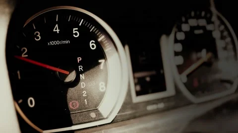 4K Car Engine Test in Parking Mode RPM Meter 1 Stock Footage 62270619