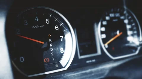 4K Car Engine Test in Parking Mode RPM Meter 2 Video stock 62270650