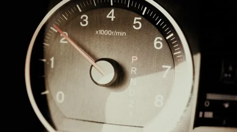 4K Car Engine Test in Parking Mode RPM Meter 3 Stock Footage 62270675