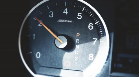 4K Car Engine Test in Parking Mode RPM Meter 4 Stock Footage 62270708