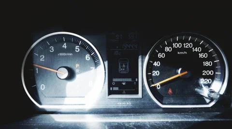 4K Car Engine Test in Parking Mode RPM Meter 5 Video stock 62270752