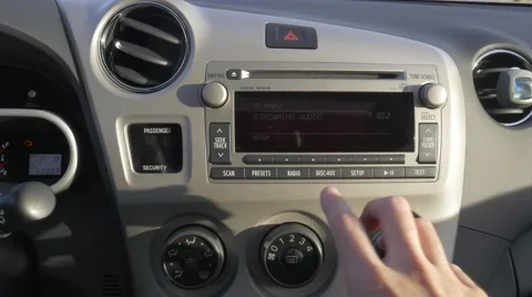 4K Car Interior Closeup Adjusting Radio Buttons Stock-Footage 43281366