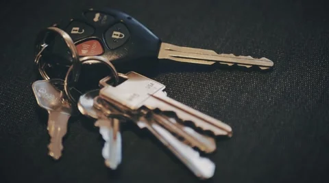 4k - Car Keys panning Stock Footage 59760869