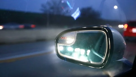 4K Car side mirror as a time lapse Stock Footage 98123554