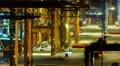 4K cargo container, hoisting cranes, at logistics port night timelapse HD Footage