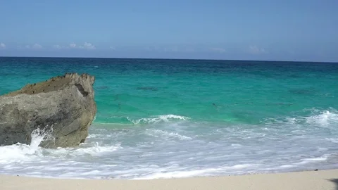 4K Caribbean White Sand Beach (Bahamas) Stock Footage 79247489