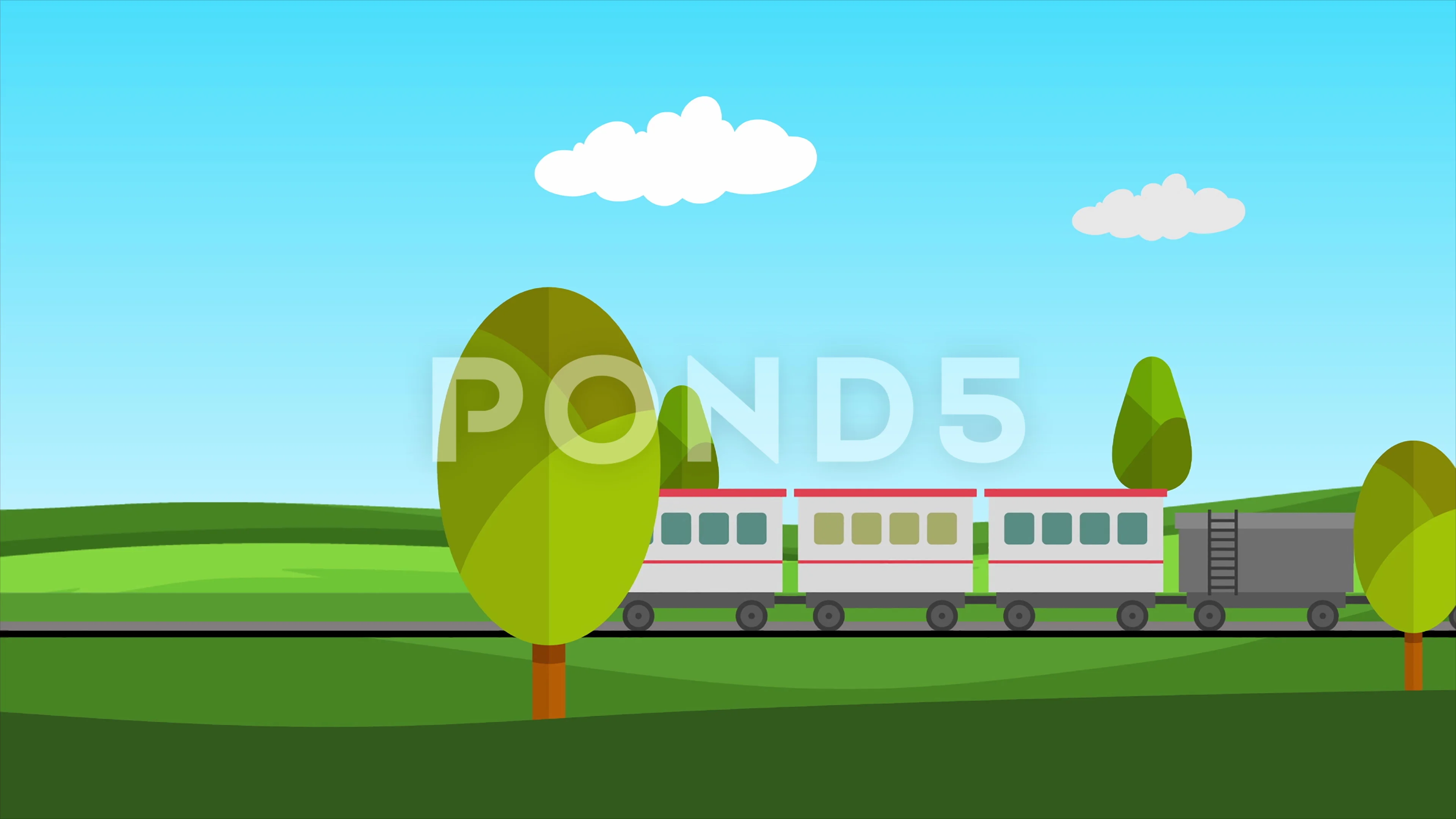 4k cartoon 2D animation- Train animation... | Stock Video | Pond5