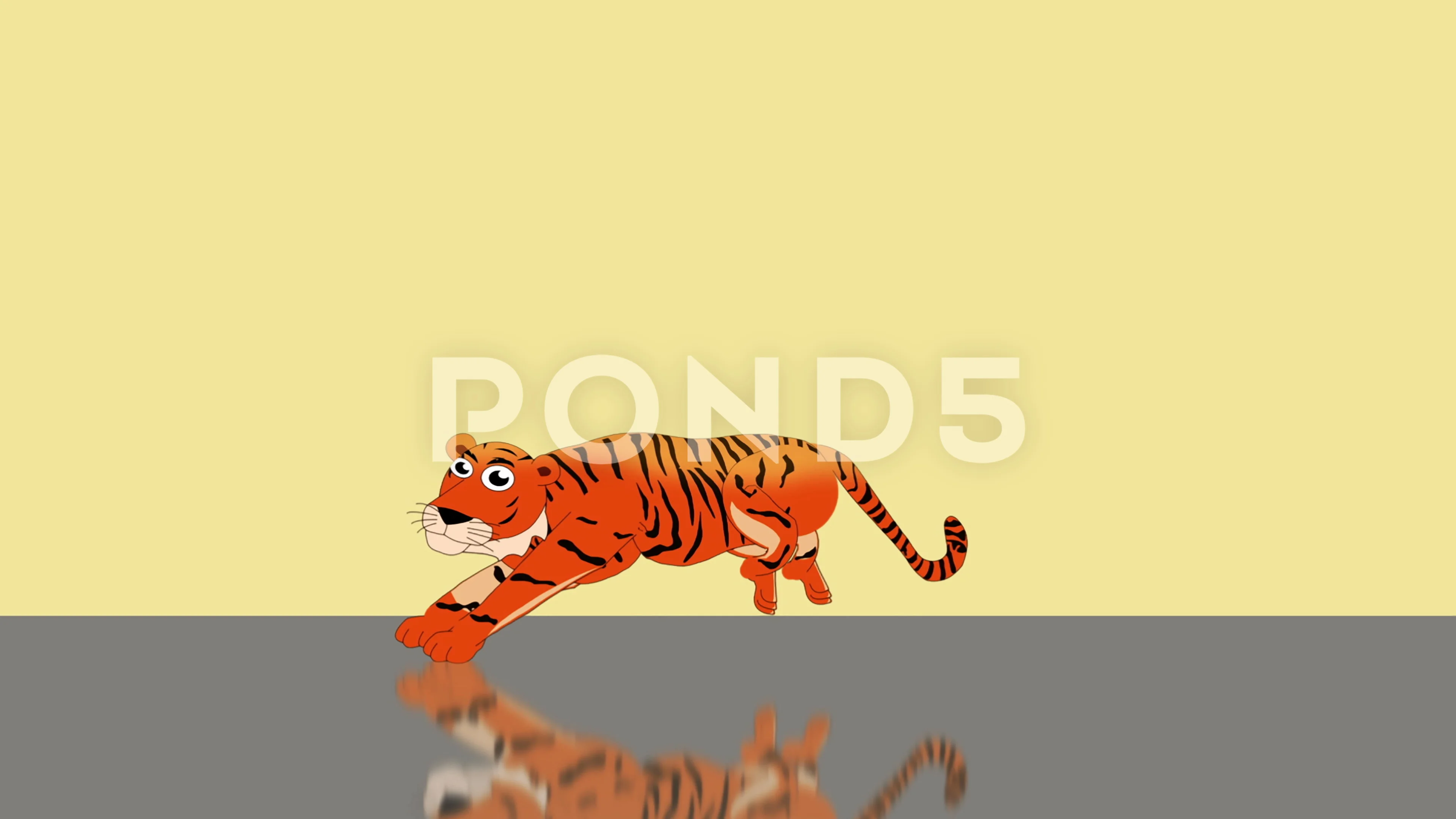 4k cartoon animation of a running Tiger | Stock Video | Pond5