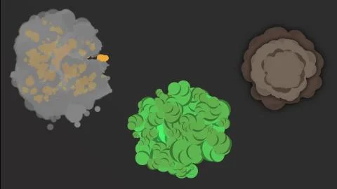 4k Cartoon bombs and explosion effect pack with white and black background Stock Illustration