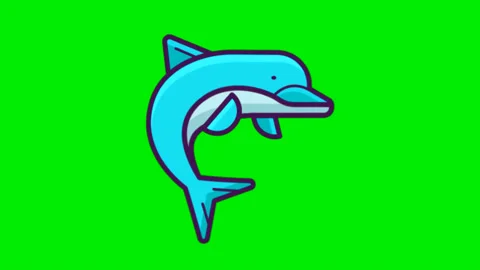 4k Cartoon Dolphin Simple Animation Perf... | Stock Video | Pond5