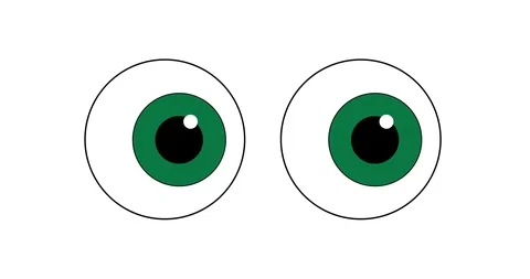 4K Cartoon Green Eyes |Loopable Video stock 108254494