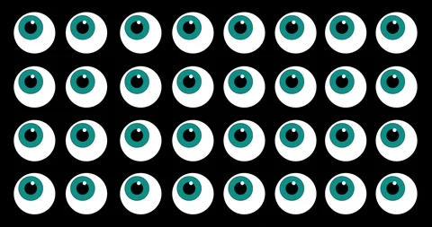 4K Cartoon Green Eyes |Loopable Video stock 109370879