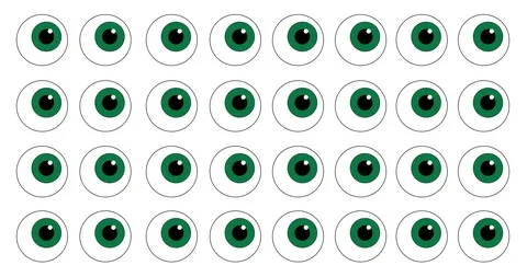 4K Cartoon Green Eyes |Loopable Stock Footage 109373476