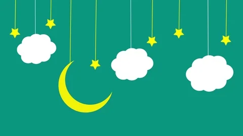 4K Cartoon A Night With Stars |Loopable Stock Footage 109073329