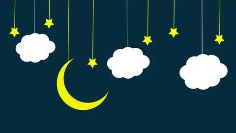 4K Cartoon A Night With Stars |Loopable Stock Footage 109073349