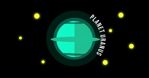 4K Cartoon Planet Uranus Animation |Loopable Stock Footage 110433341
