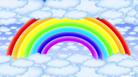 4k Cartoon Rainbow in Clouds Video stock 171217562