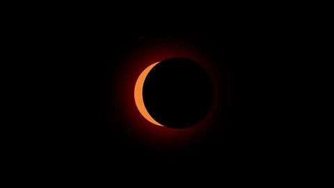 4K Cartoon Solar Eclipse Animation Stock Footage 108328683