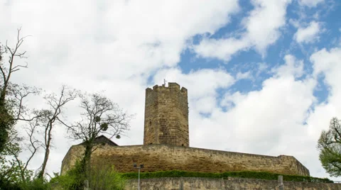 4k castle &amp; clouds timelapse Stock Footage 37064084